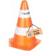 HUDORA Pylons - Pack of 4 - Stackable Traffic Cones in Orange/White - High Quality Traffic Cones - 23 cm High & 14 cm Wide - Marker Cones for Slalom, Cycling, Dribbling