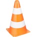HUDORA Pylons - Pack of 4 - Stackable Traffic Cones in Orange/White - High Quality Traffic Cones - 23 cm High & 14 cm Wide - Marker Cones for Slalom, Cycling, Dribbling