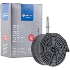 1x Schwalbe unisex adult bicycle tube SV19 40 / 62-584 / 635 EK 40 mm bicycle accessories, black, 27.5 29 inches