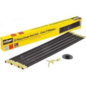 Rolson 60967 Drain Rod Set - 12 Pieces