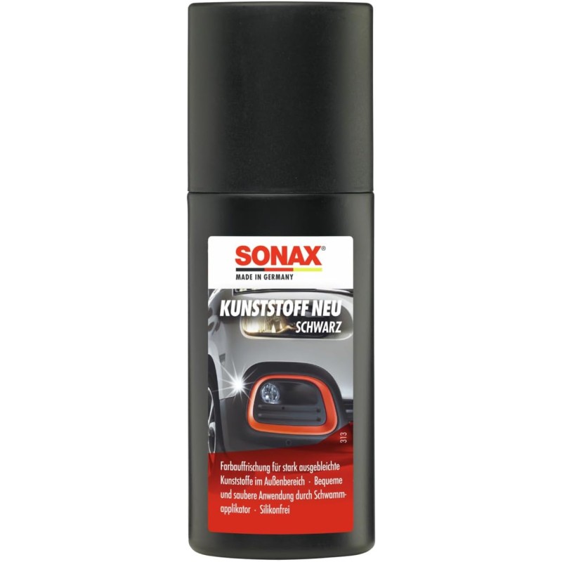 Sonax Kunststoff New (100 ml) black colour refreshing treatment for heavily faded plastics in vehicle exterior | Item No. 04091000
