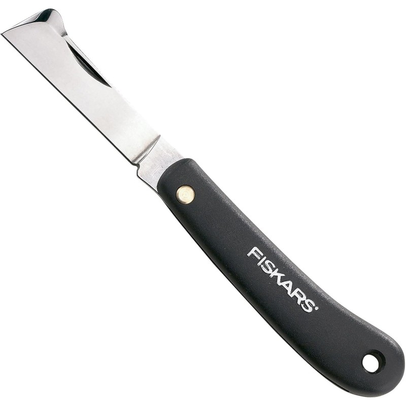 Fiskars Grafting Pen Knife K60, Total Length: 17 cm, Stainless Steel, Black, 1001625