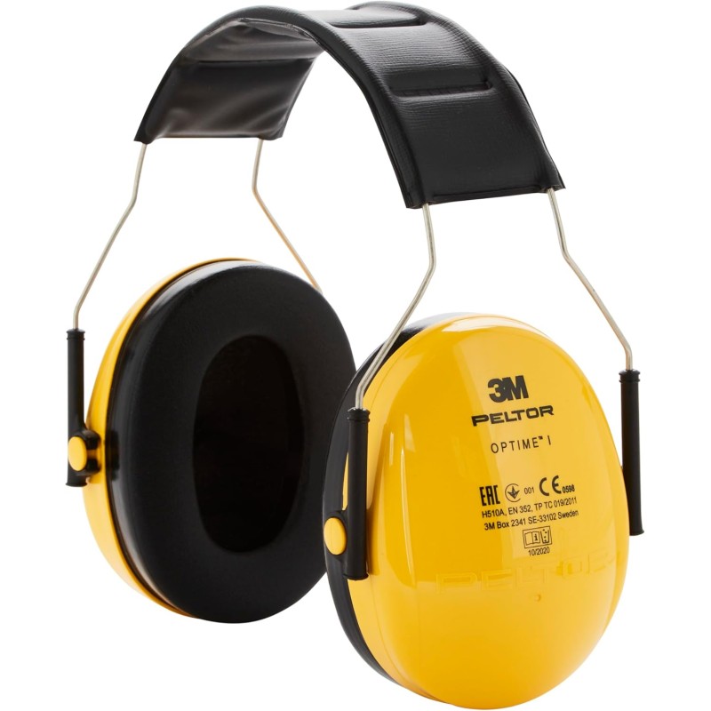 3M Peltor Optime I наушници жълти - защита за слуха с регулируема лента за глава за шум до 98dB - SNR 27 защита за слуха с висок комфорт при носене и ниско тегло