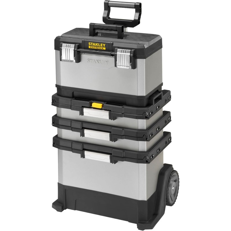 Stanley FatMax Rolling workshop made of metal-plastic 1-95-622 - Tool trolley empty - Versatile tool box for small parts and large tools