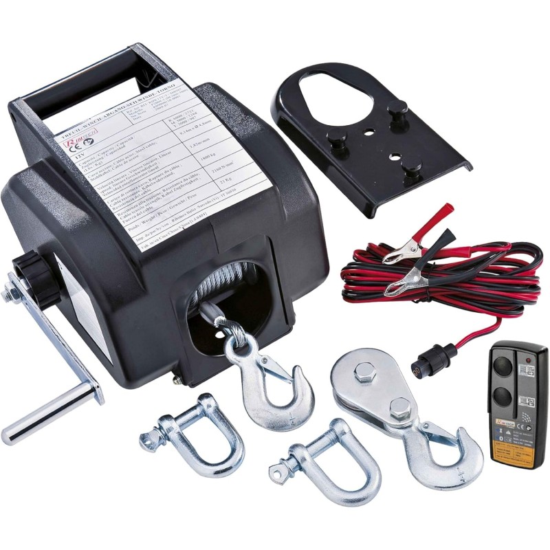 Verricello argano paranco elettrico 12 V telecomando