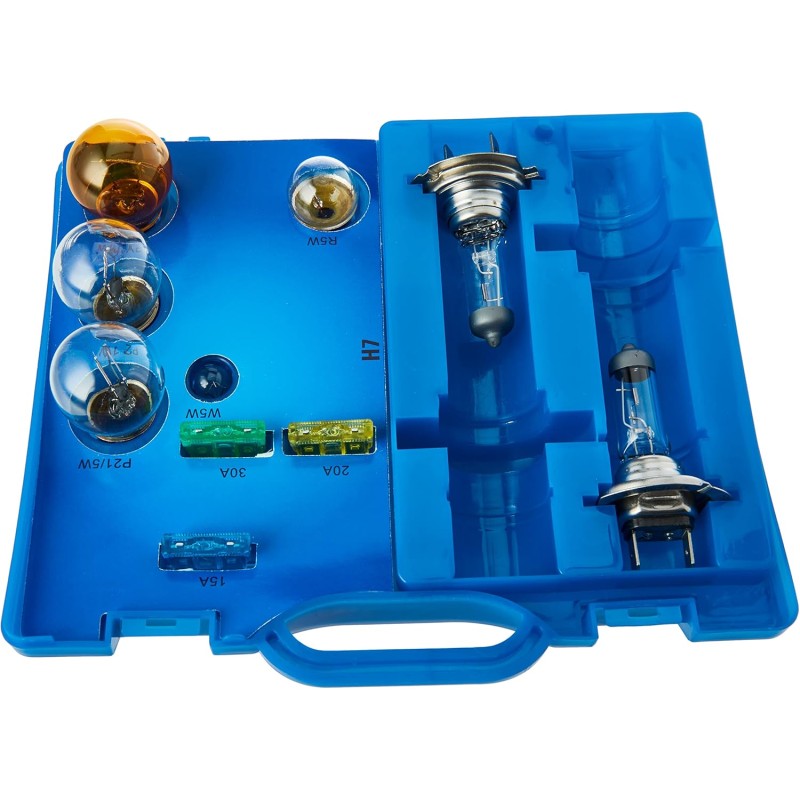 Unitec 73085 H7 replacement lamp case, lamps & fuses