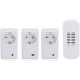 Комплект радиоуправляеми превключватели UNITEC, радиоуправляеми контакти, 3 контакта + 1 дистанционно управление, бял