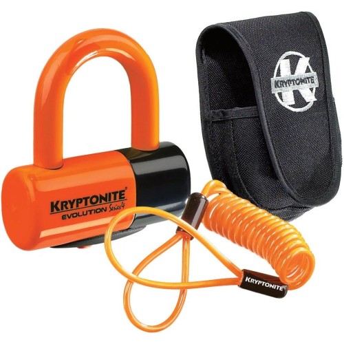 Kryptonite Evolution Premium Pack Lock with Pouch - Orange, Disc