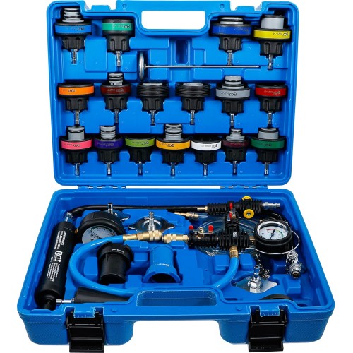 BGS 8098 | Cooling System Impression Set | 28 Pieces Includes Filling system, coolant, radiator, tester, test device, test case.