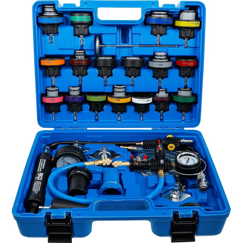 BGS 8098 | Cooling System Impression Set | 28 Pieces Includes Filling system, coolant, radiator, tester, test device, test case.