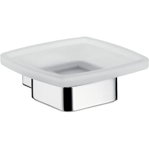 Emco Loft 053000100 Wall-Mounted Soap Dish Satinated Crystal Glass Chrome
