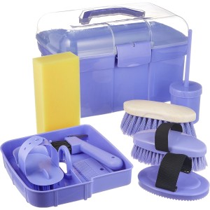 Kerbl Children’s Horse Cleaning Box, Filled, purple