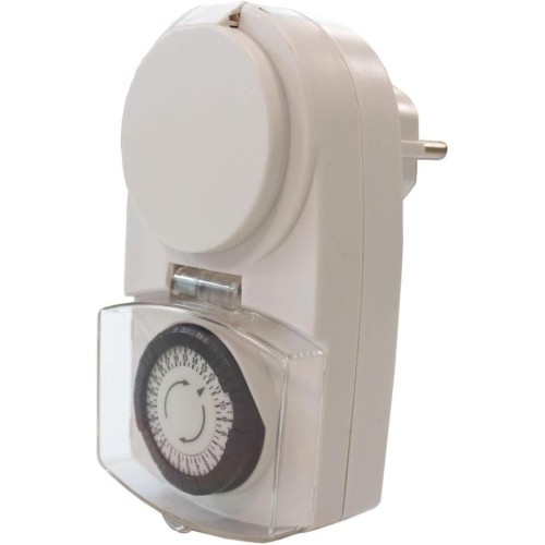 UNITEC Outdoor Mechanical Daily Timer IP44 Analogue White 30 Minute Intervals Adjustable Mini