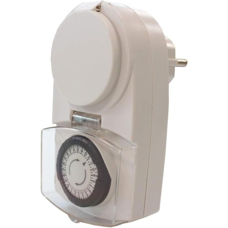 UNITEC Outdoor Mechanical Daily Timer IP44 Analogue White 30 Minute Intervals Adjustable Mini