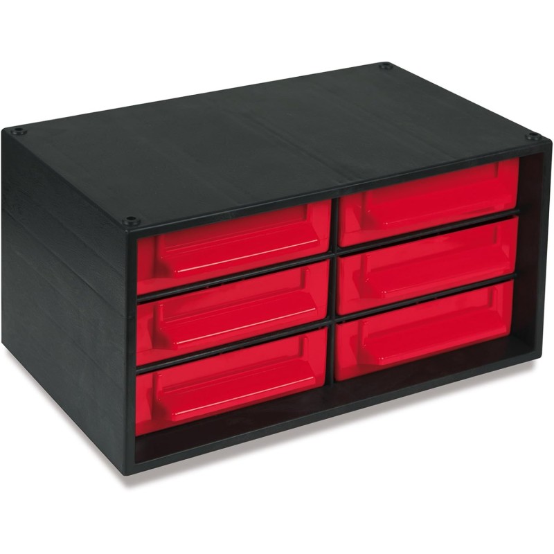 Stackable module. Dimensions: 280 x 167 x 140 mm with 6 Compartments