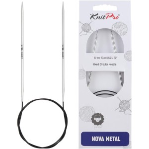 KnitPro 40 cm x 3 mm Nova Fixed Circular Needles, Silver
