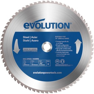 Evolution Power Tools Mild Steel Carbide-Tipped Blade, 355 mm