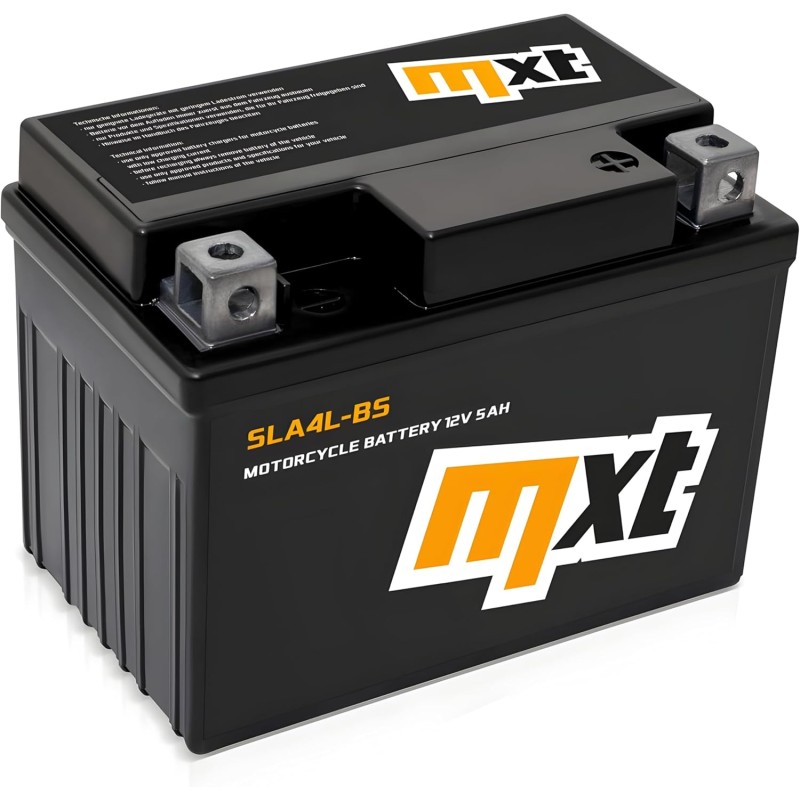Maxtuned SLA4L-BS Scooter Battery 12 V 5 Ah Pre-Charged Sealed Maintenance-Free Comparable with YTX5L-BS YB4L-B YTX4-BS