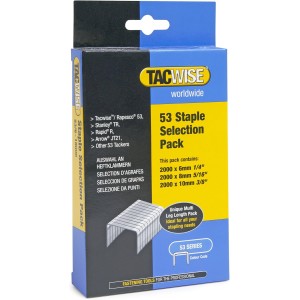 Tacwise Assorted Staples for Staple Gun 53 Series 6 to 10mm (6,000 Pieces)