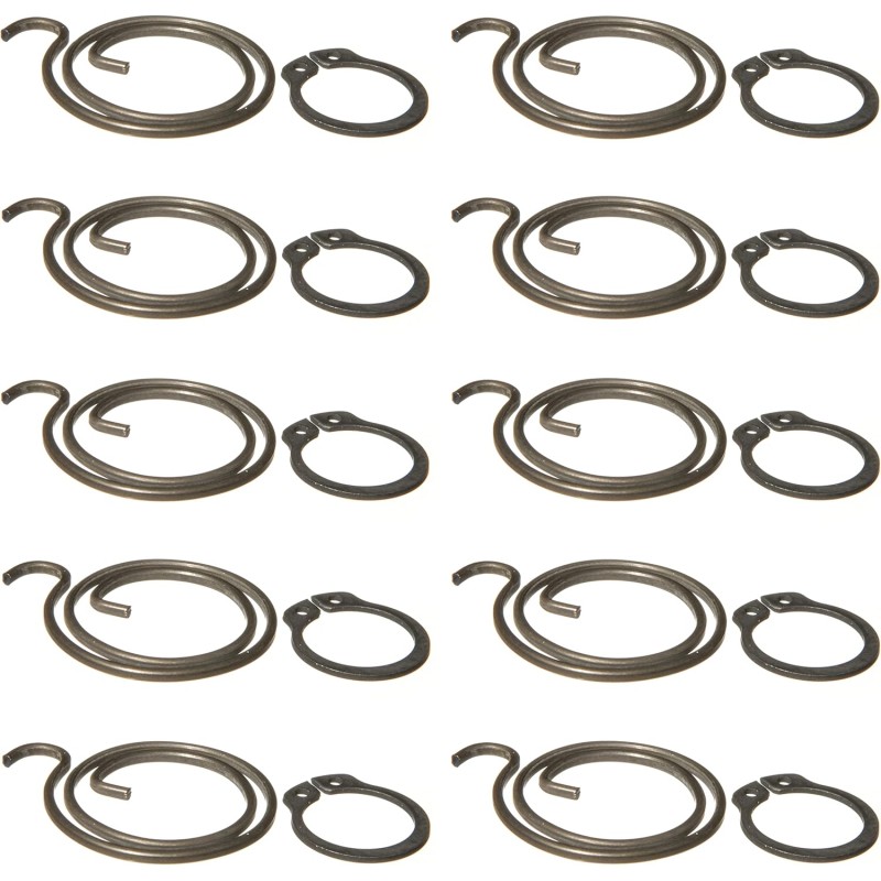 10 x Door Handle Springs / Return Springs for Door Handle / Lever / Door Handle / Door Knob (2 Turns, 1.8mm Thick) and 10 Circlips