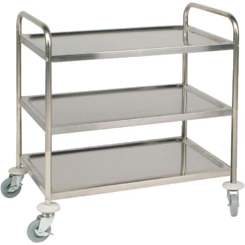 Vogue 3 Tier Clearing Trolley Large 930X860X535mm Stainless Steel Catering