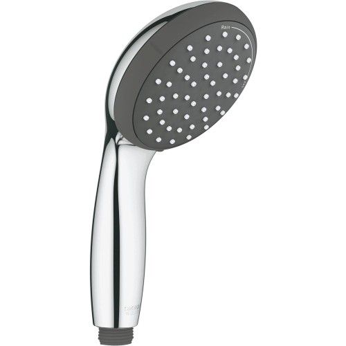 GROHE Vitalio Start 100 Hand Shower, Water Saving, 2 Jet Type, Universal Mounting System, Robust, Round, Chrome, 27946000.