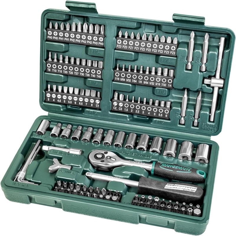 Mannesmann 130-piece socket and bit set, M29166