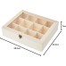 Rayher Natural Wooden Tea Box, with Metal Clasp, Tea Box, Tea Bag Box, Wooden Box for Storage of Tea Bags