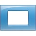 BTicino Living Light LNA4803AC Plate Square 3-Switch, Steel, blue, LNA4803AD