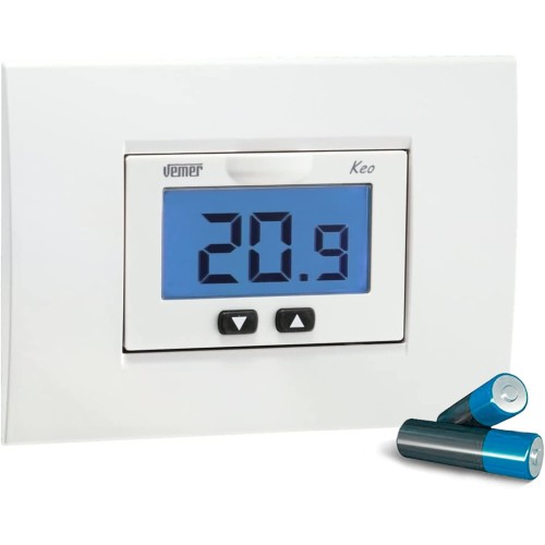 VEMER Flush-mounting thermostat with LCD display and battery-supply KEO-B LCD VE267100