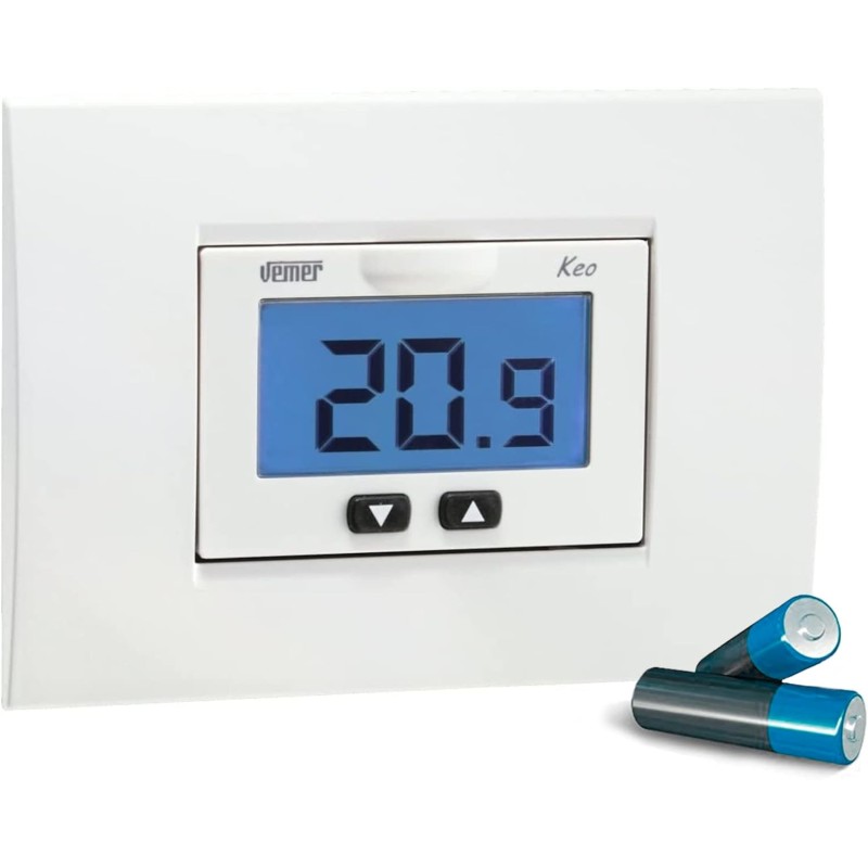VEMER Flush-mounting thermostat with LCD display and battery-supply KEO-B LCD VE267100