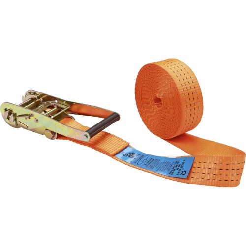 Kerbl 37147 Ratchet Lashing Strap 1 Part 50 mm x 6 m for Load 2,000 to 4,000 kg Orange