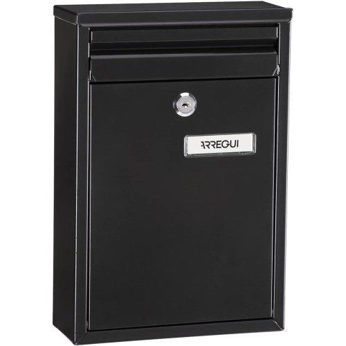 ARREGUI 1832D89 Letterbox, Indoor/Outdoor, Black, Size S (DIN A5) - 32 x 22 x 8 cm