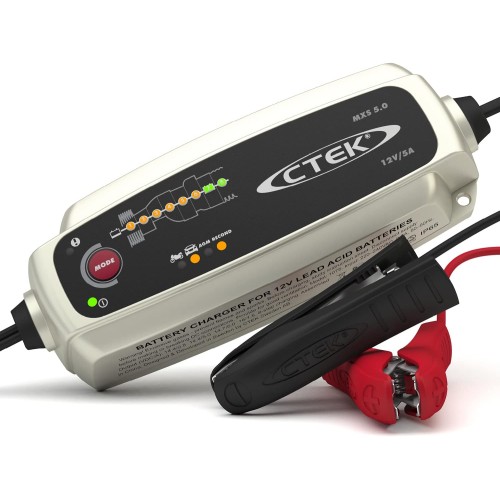 CTEK MXS 5.0 Battery Charger with Automatic Temperature Compensation, 12 V, 5.0 Amp (EU Plug)