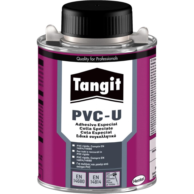 Tangit Special Adhesive with Brush, Tangit PVC Glue for Pipe Assembly, PVC Adhesive for Plumbing and Jointing, 1 x 250 g Tin with Brush