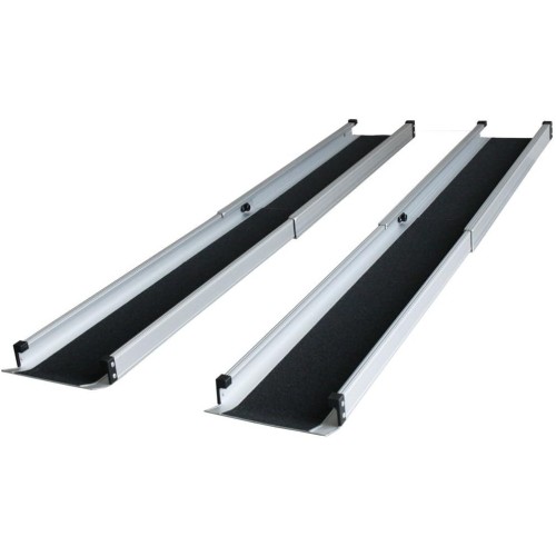 Wheelchair Ramp Telescopic 183 cm - Aluminium Ramp Foldable & Portable Non-Slip 270 kg Load Capacity - Access Ramp for Wheelchair, Scooter & Rollator