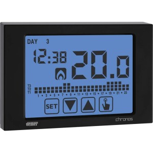 Vemer Thermostat VE454500 Chronos 230 Black Easy Touch Screen Display on a wide Hintergrundbeleuchtetem Display Power Supply