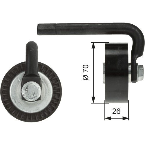 GATES DriveAlign T39012 Tensioner Pulley - Black