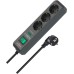 Brennenstuhl Eco-Line, 3-Way Socket Strip with Surge Protector (with Switch and 1.5 m Cable - Especially Power-Saving); Colour: Anthracite