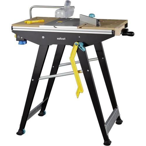 Wolfcraft Master Cut 1500 Work and Machine Table 6906000 incl. Accessories, Compatible with Hand Circular Saws, Routers, Jigsaws, Ideal for Home and Craftsmen, black, 6906000