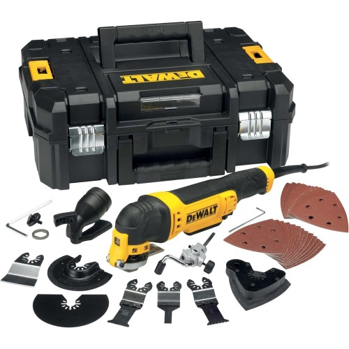 Dewalt 300 W Oscillating Multi-Tool DWE315KT (Infinitely Adjustable Speed, Tool-Free Accessory Change, LED Light, Dust Extraction, Includes 37-Piece Accessory Set, T-STAK Box)