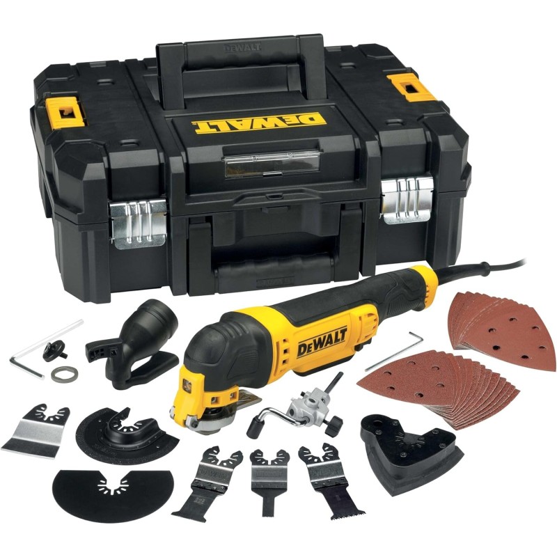 Dewalt 300 W Oscillating Multi-Tool DWE315KT (Infinitely Adjustable Speed, Tool-Free Accessory Change, LED Light, Dust Extraction, Includes 37-Piece Accessory Set, T-STAK Box)
