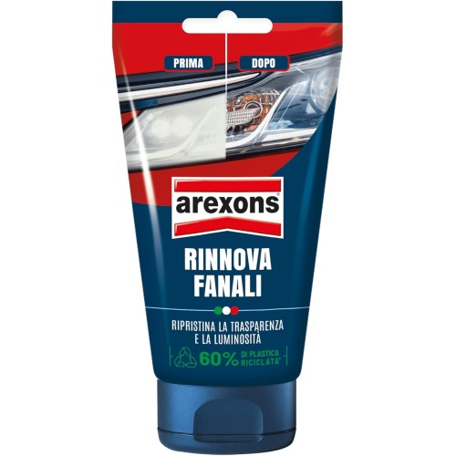 AREXONS RENOVA 150g Полиращ препарат за фарове на автомобили, матова паста за полиране на фарове и твърда лъскава пластмаса, обновява фаровете на автомобили, лесен за употреба, бяла паста, подобрява видимостта през нощта