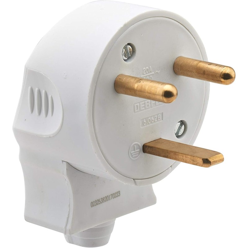 Debflex 713420 plug 2P T 20 A, front, white