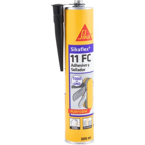 SIKA – Многофункционална лепилна замазка – Sikaflex 11 FC Purform – Черна – Уплътнение и лепило – Полиуретанов уплътнител Multi-Support – Вътрешна и външна употреба – 300 мл