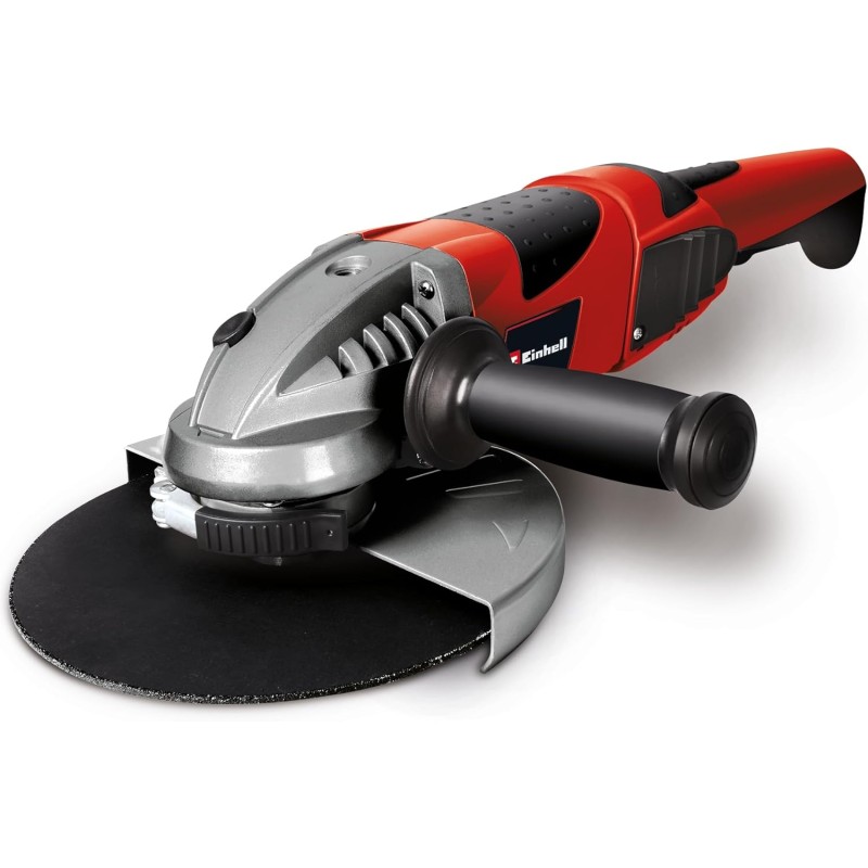 Einhell TE-AG 230/2000 Angle Grinder (230 V, 2000 W, Min RPM 65000, Max Disc Diameter 230 mm, Softstart, Toolless Disc Cover Adjustment, Includes Additional Handle)