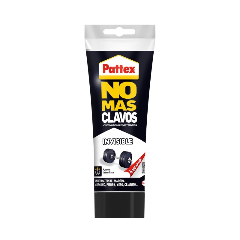 Pattex No More Invisible Nails, Clear Heavy Duty Glue, Extra Strong Glue for Wood, Metal and More, Instant Mounting Adhesive, 1 Tube x 200g