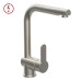 SCHÜTTE 79729 LONDON Low Pressure Kitchen Tap in Stainless Steel with Pull-Out Dish Rinser 360 Degree Swivel Tap for Kitchen Mixer Tap with Single Lever Mixer Tap Sink Mixer Tap