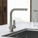 SCHÜTTE 79729 LONDON Low Pressure Kitchen Tap in Stainless Steel with Pull-Out Dish Rinser 360 Degree Swivel Tap for Kitchen Mixer Tap with Single Lever Mixer Tap Sink Mixer Tap