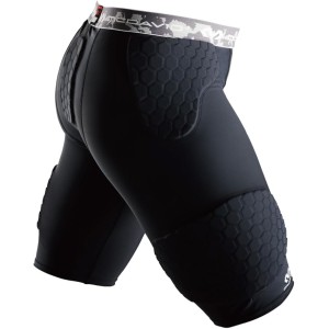 McDavid 737 Thudd Padded Compression Shorts for Hip, Coccyx & Thigh Protection and Support with Shell Pocket, Ideal for Contact Sports (1 Pair)